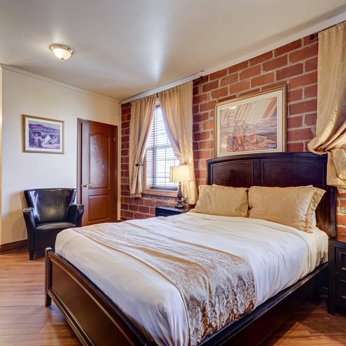 Photo of a room with a double bed.