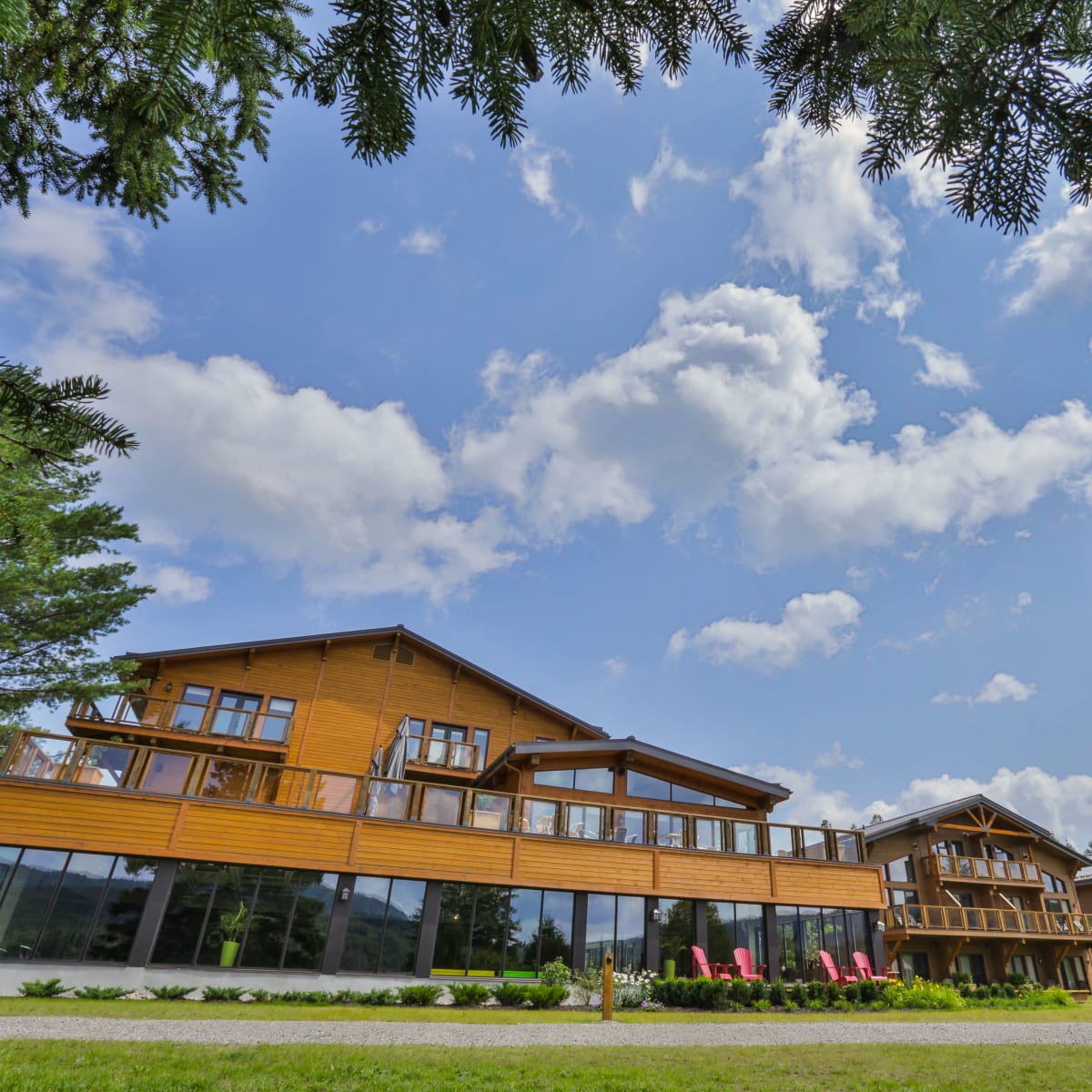 Main building in summer.