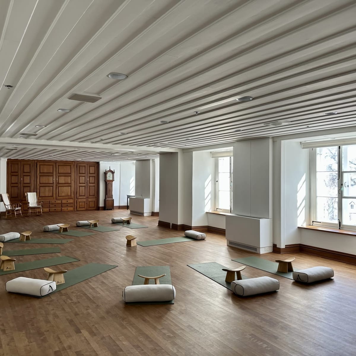 Yoga mats at Monastère des Augustines.