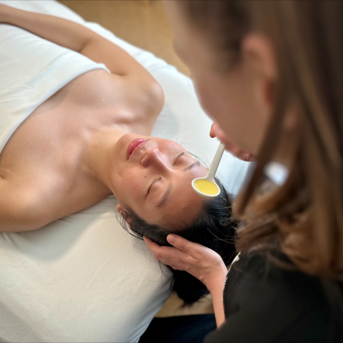 Head massage at Monastère des Augustines.