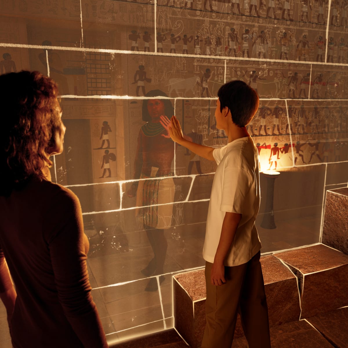 Inside of a pyramid.