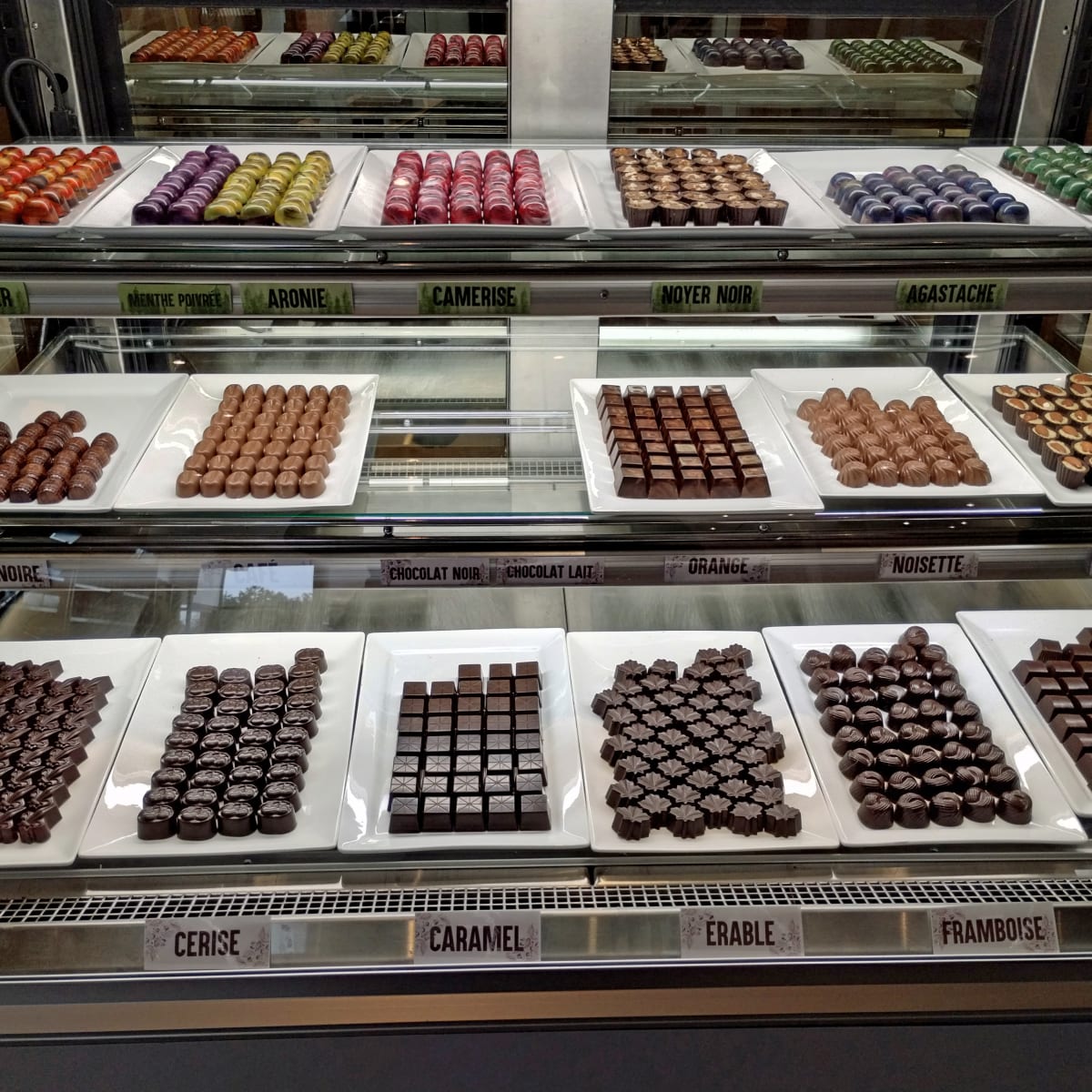 Chocolates at the Abbaye Val-Notre-Dame store.