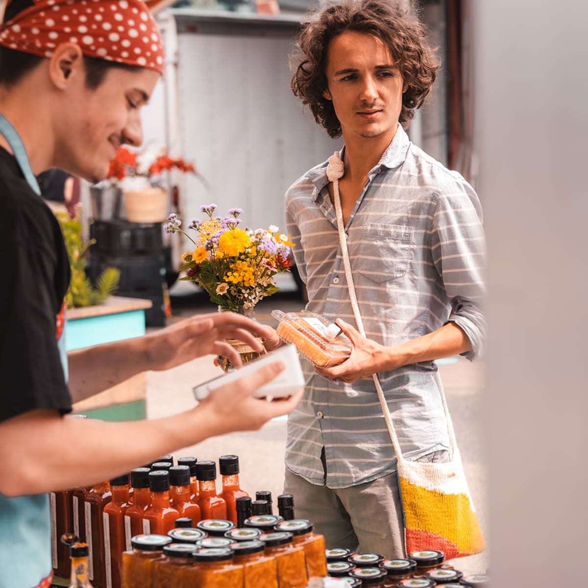 Local producer at the market