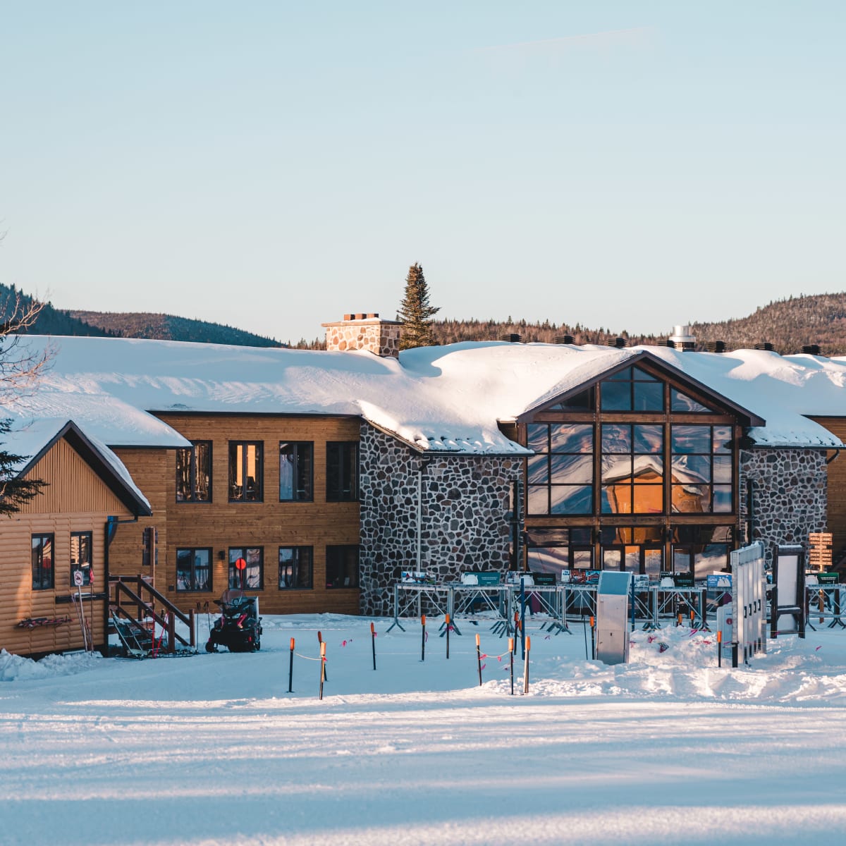 Modern chalet at the base of Mont Grand-Fonds.