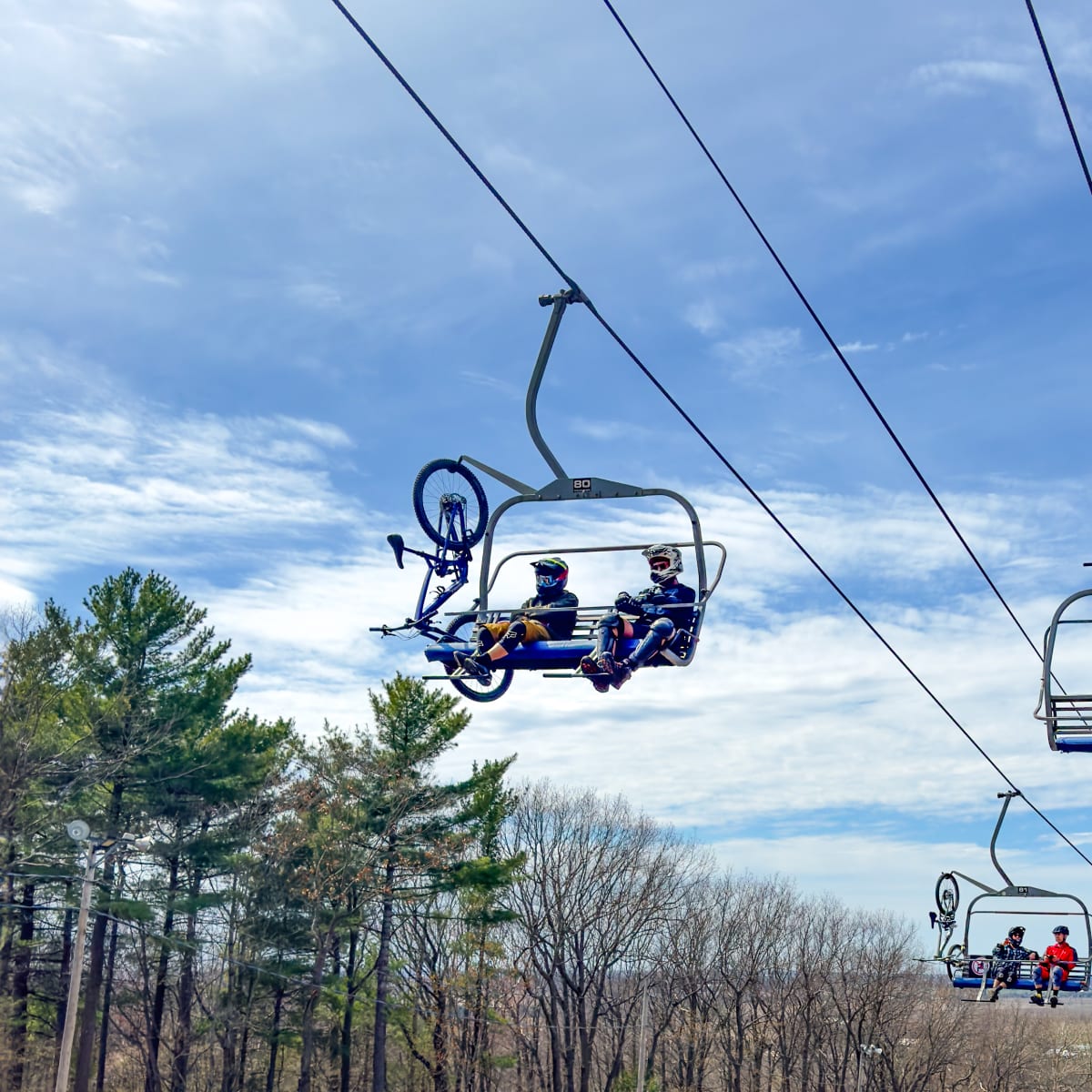 Biking at Mont Rigaud.