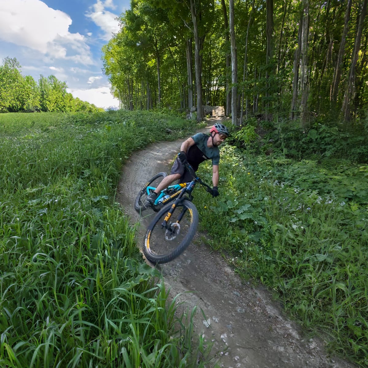 Biking at Mont Rigaud.