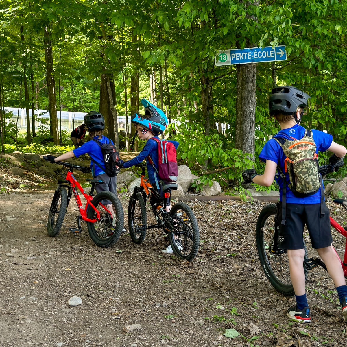 Biking at Mont Rigaud.