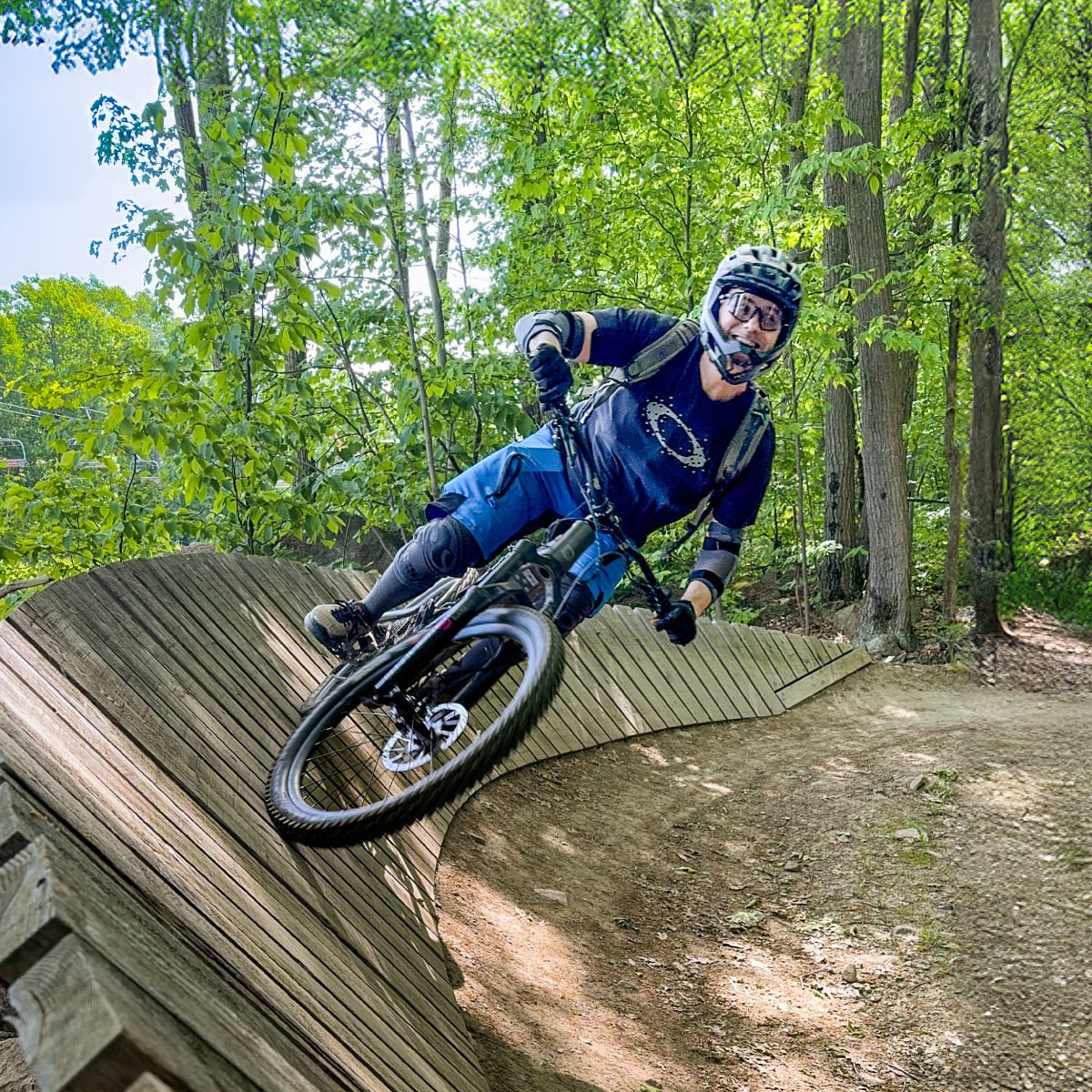 Biking at Mont Rigaud.