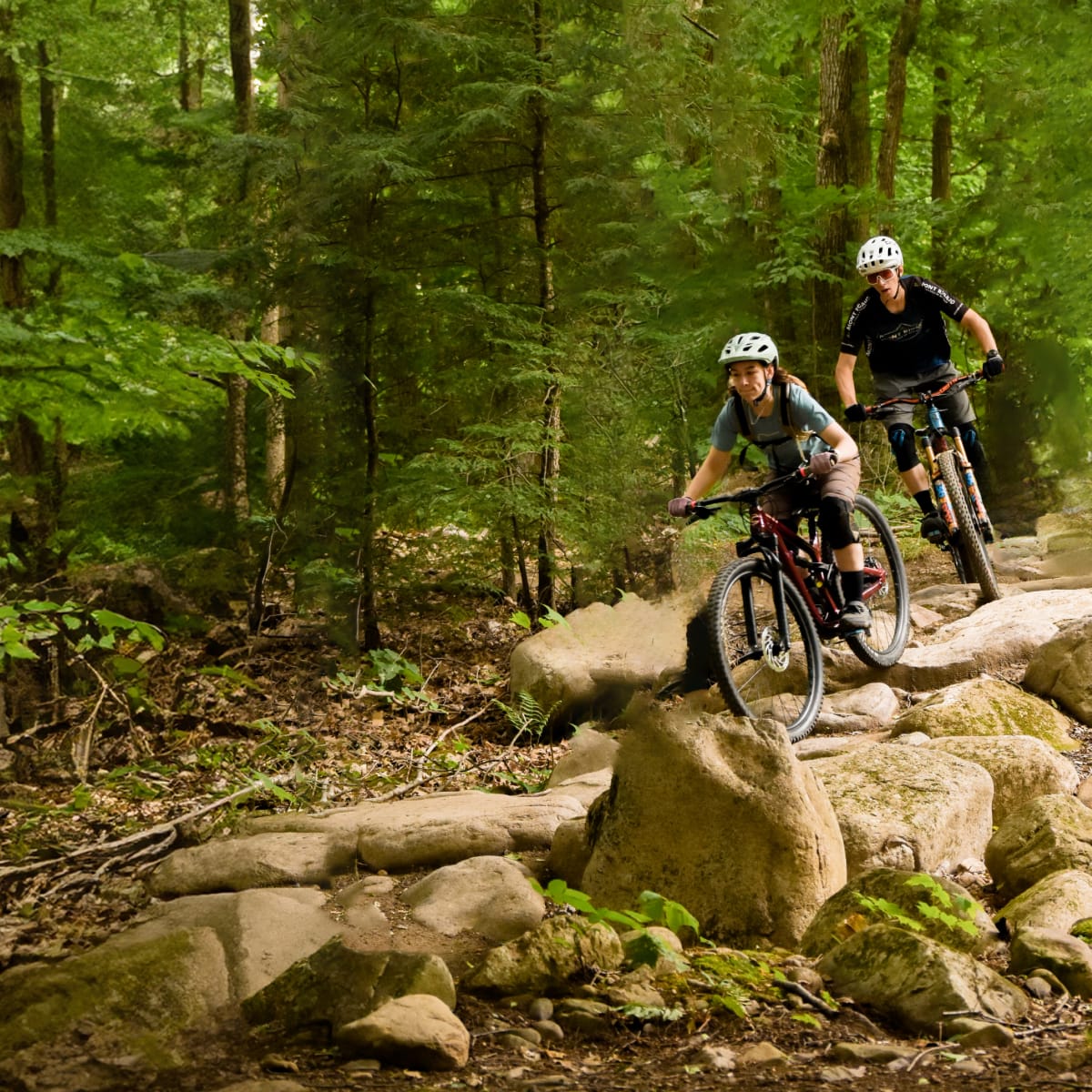Biking at Mont Rigaud.