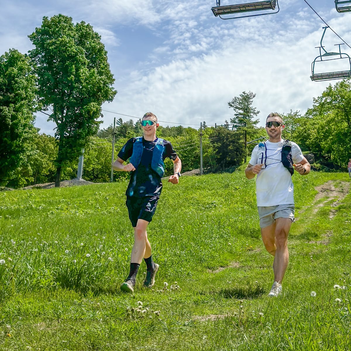 Running at Mont Rigaud.