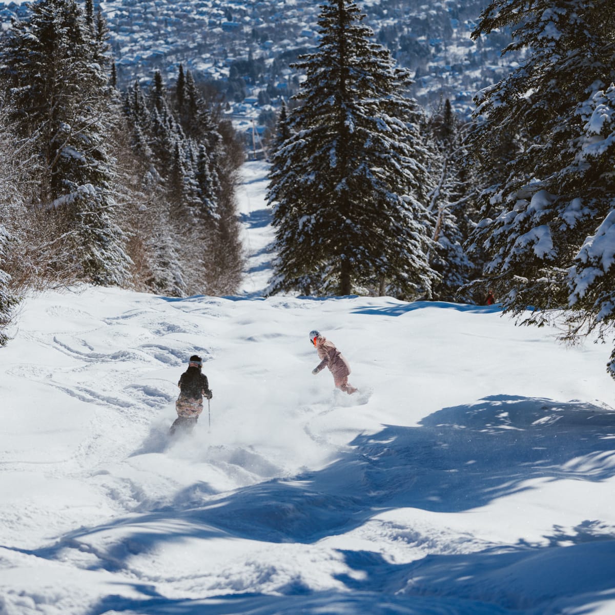 Mogul skiing at Mont-Sainte-Anne.