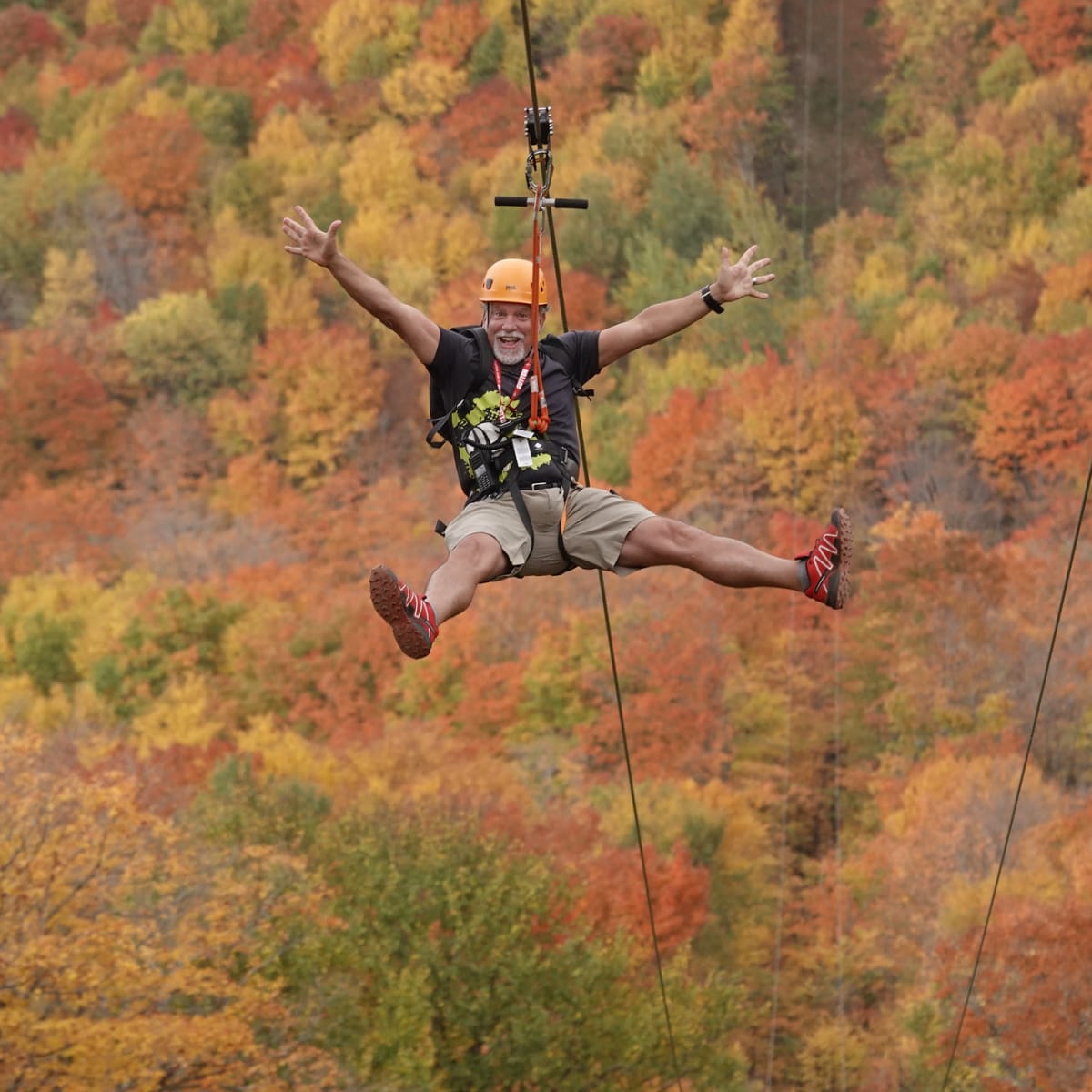 Tyrolienne l'automne au Mont SUTTON