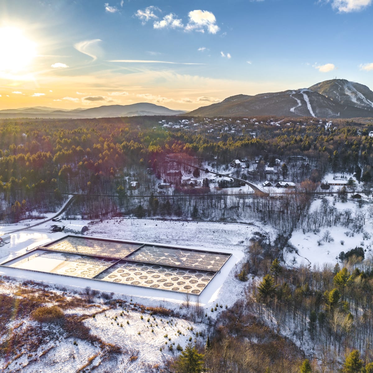 Municipalité d'Orford - Aerial view in winter