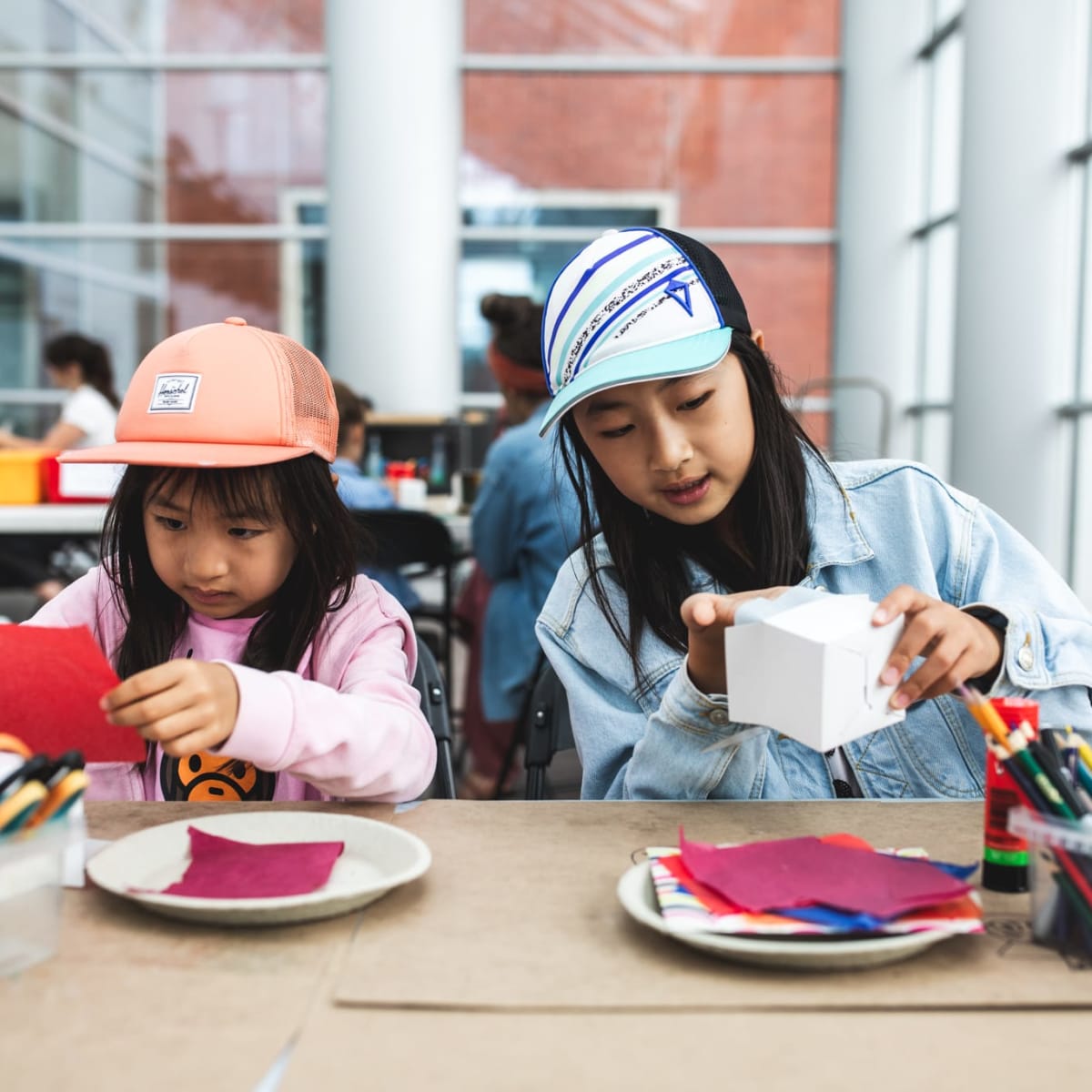 Family activity at the Montreal Museum of Fine Arts.
