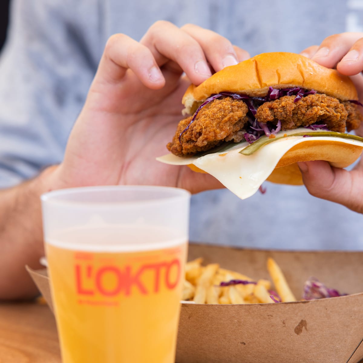 Beer and food at the Oktoberfest de Repentigny.