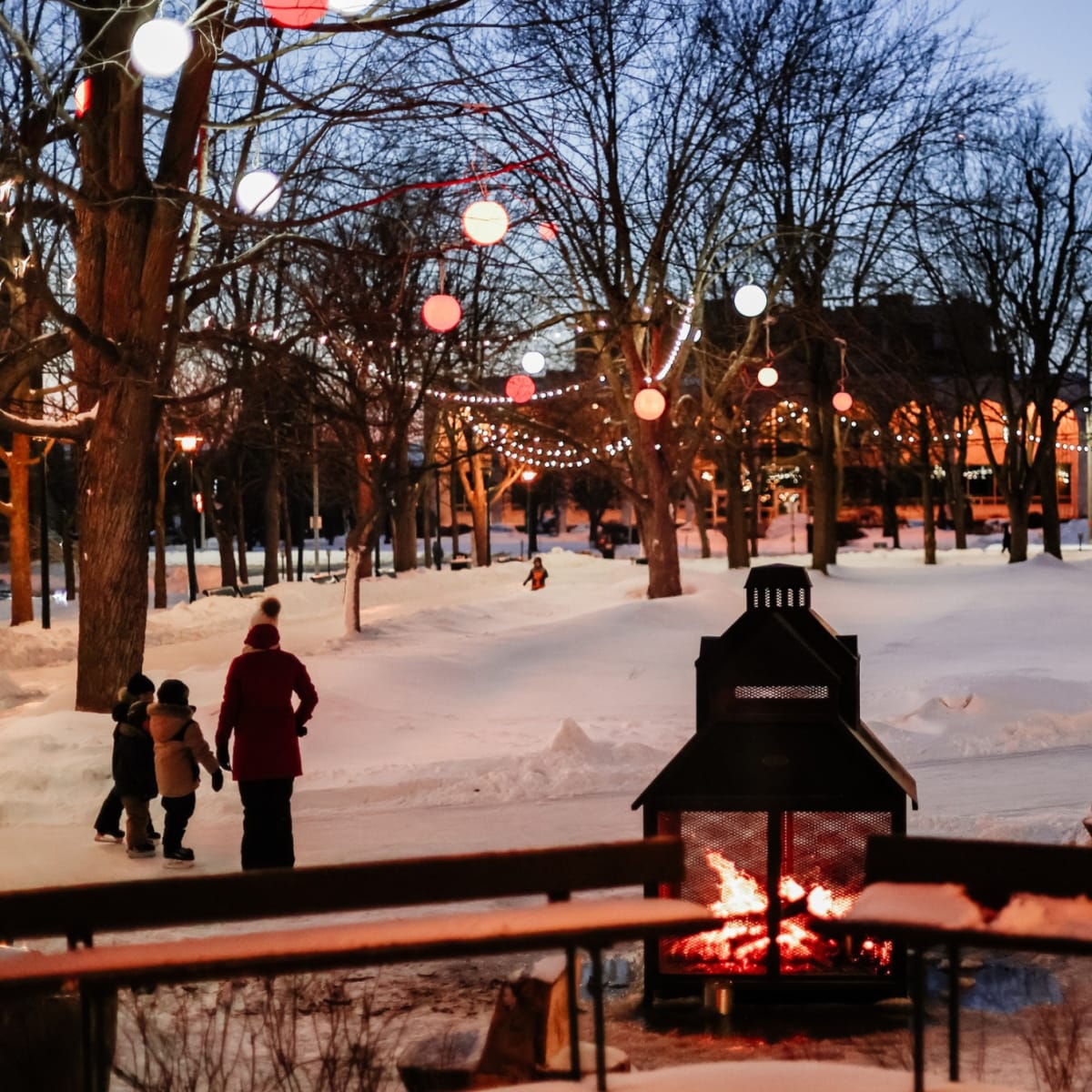 Patinoire au Parc Casimir-Dessaulles.