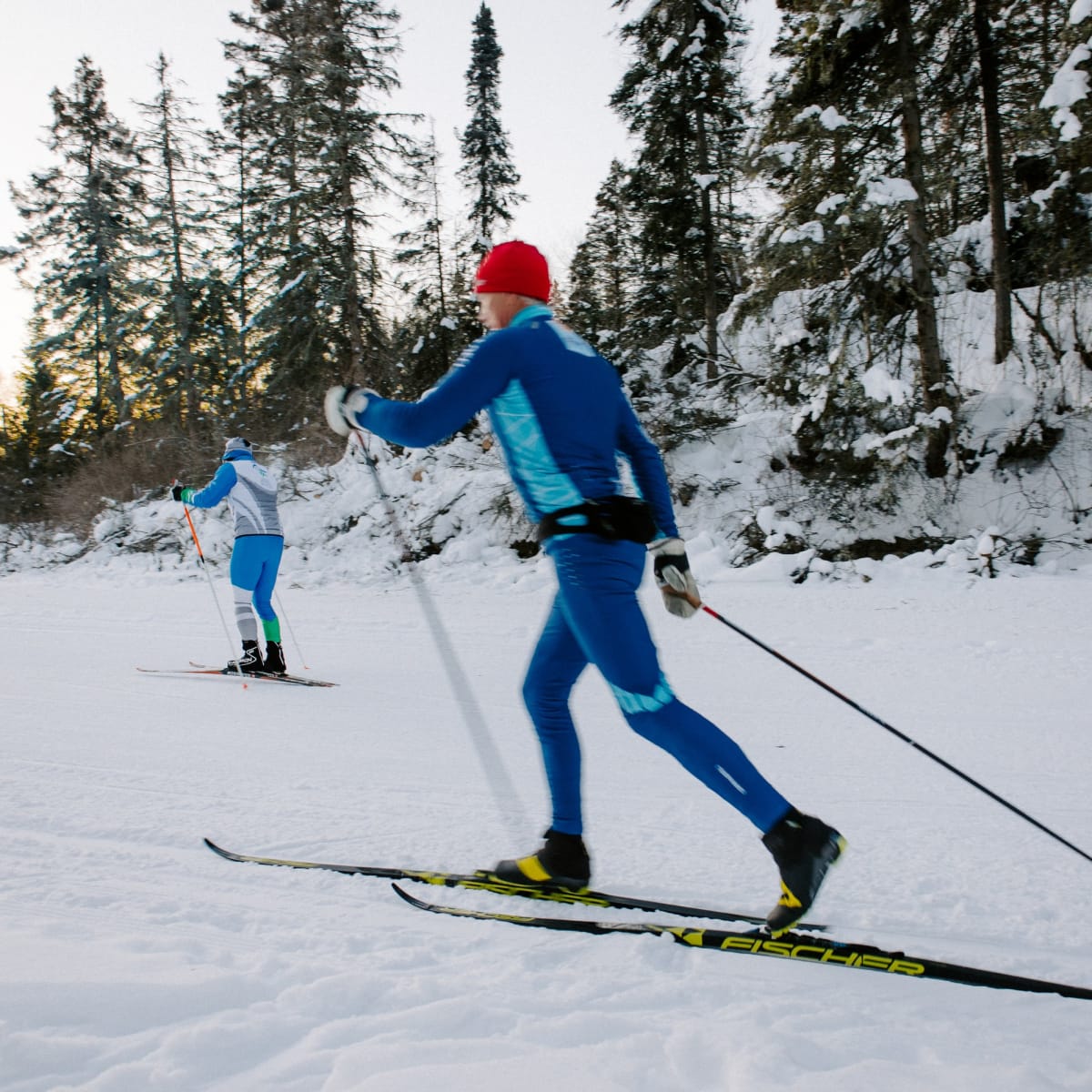 Parc de la Rivière-du-Moulin - Two people are cross-country skiing