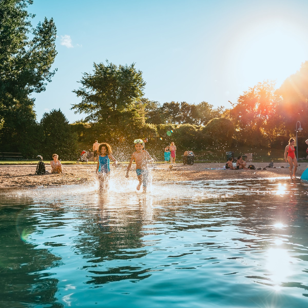 Kid on the beach at Parc Jean-Drapeau