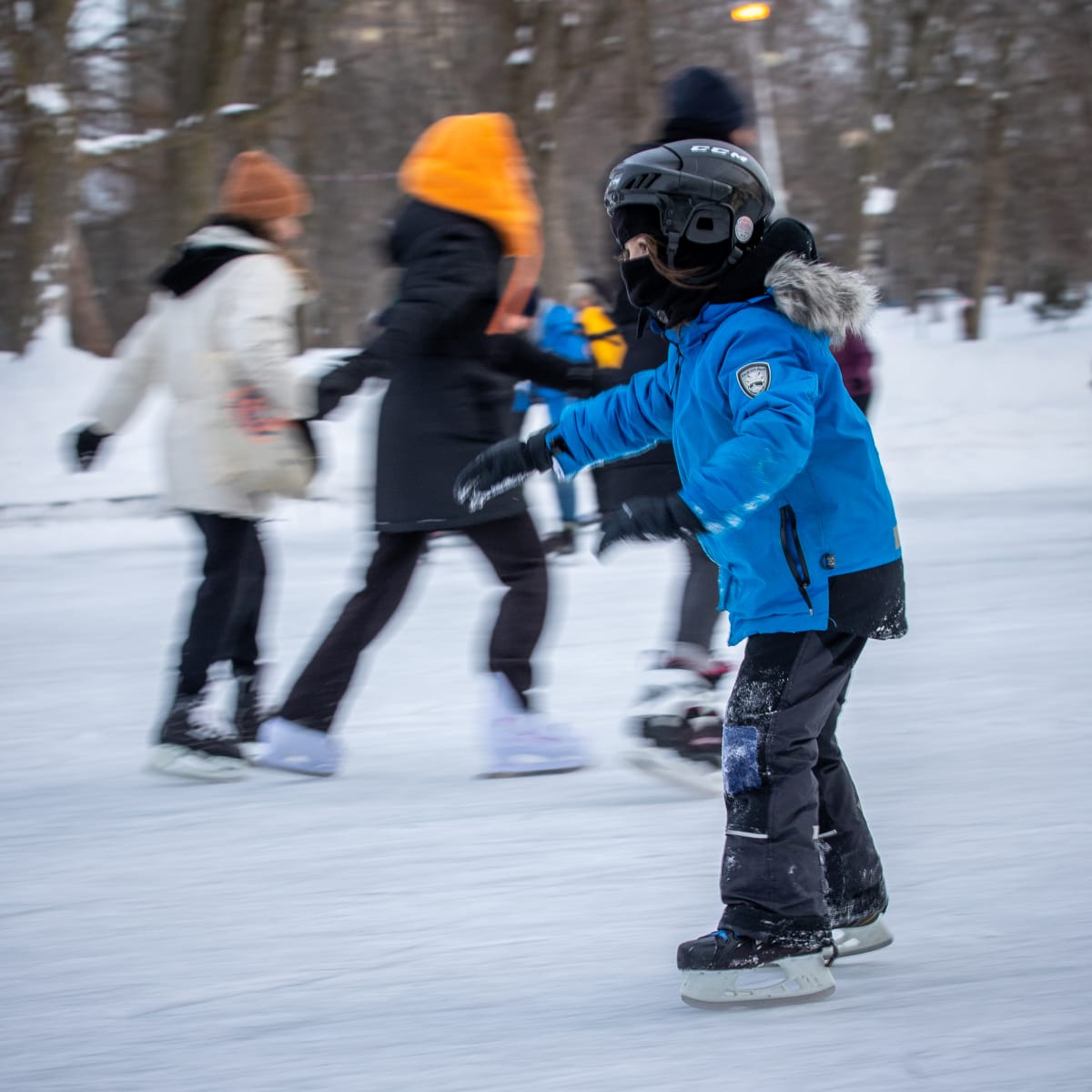 Parc La Fontaine pond skating rink.