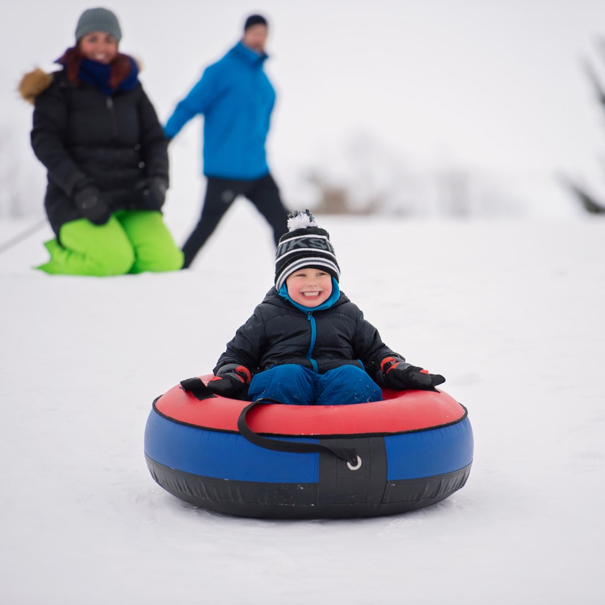 Tube sliding at Les Salines Park.