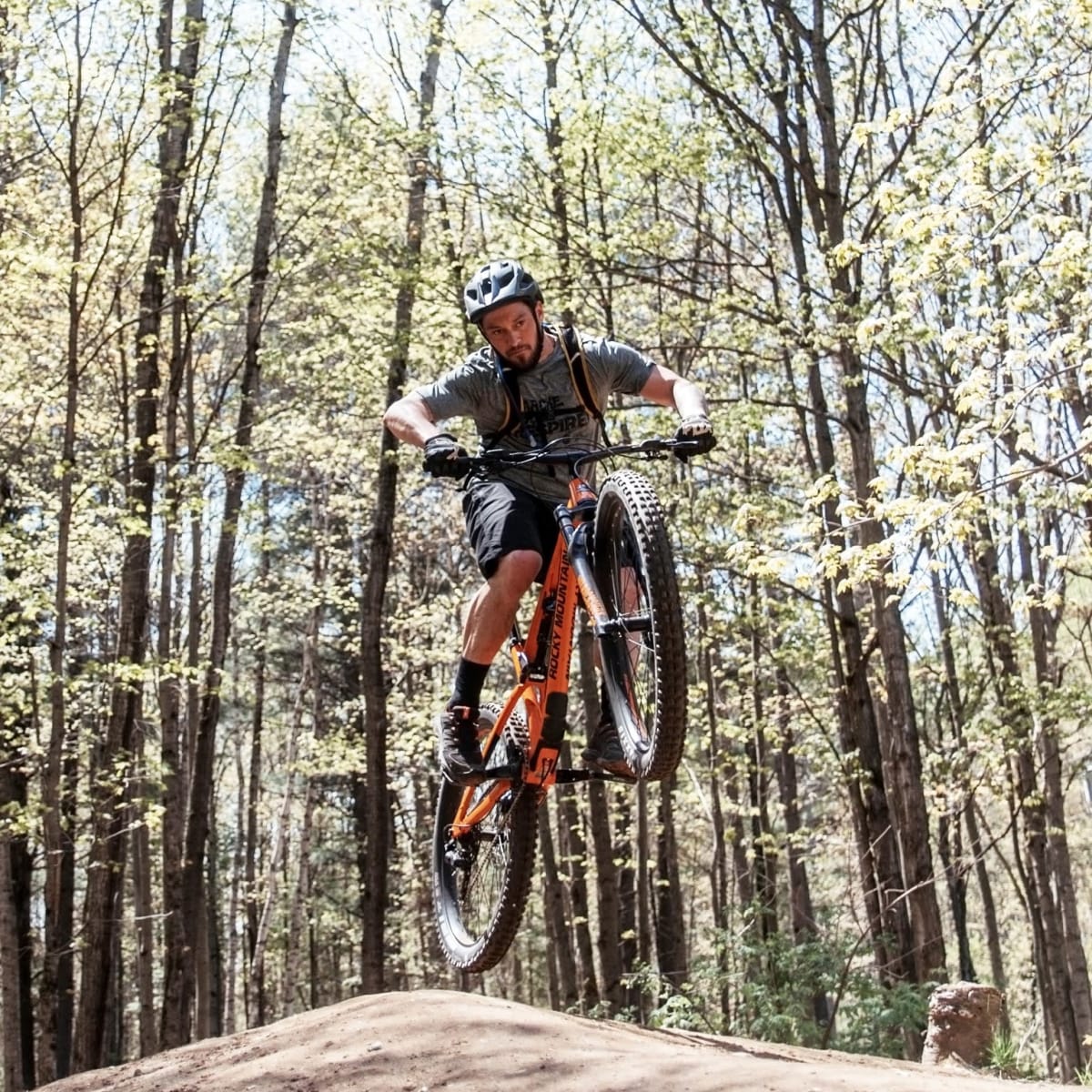 Person riding a bicycle.