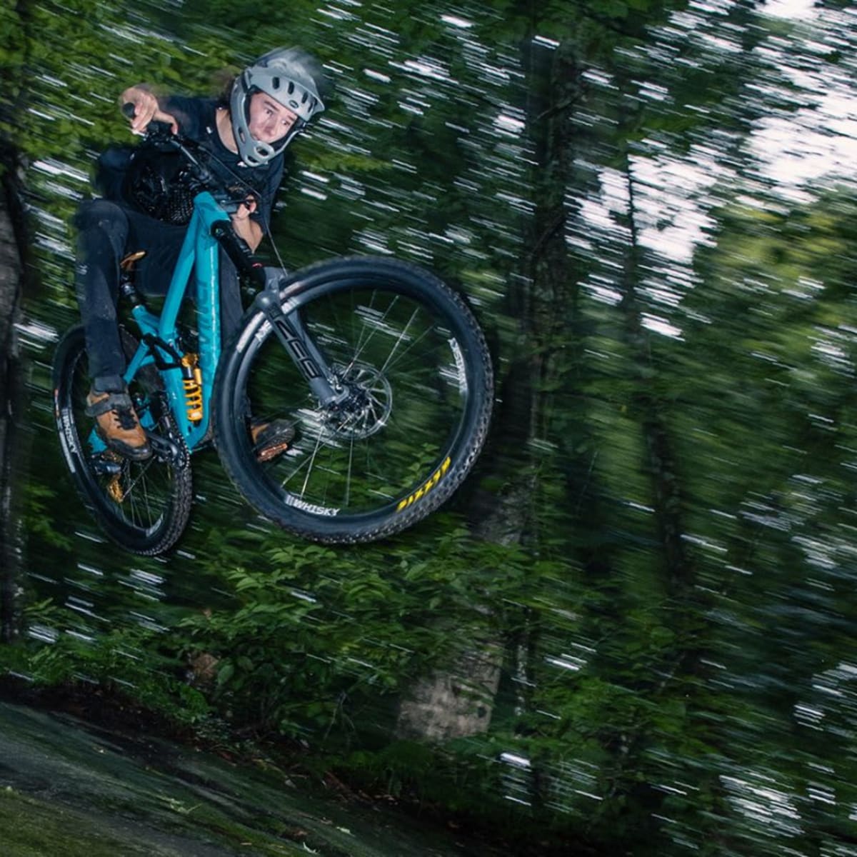 Mountain biking.