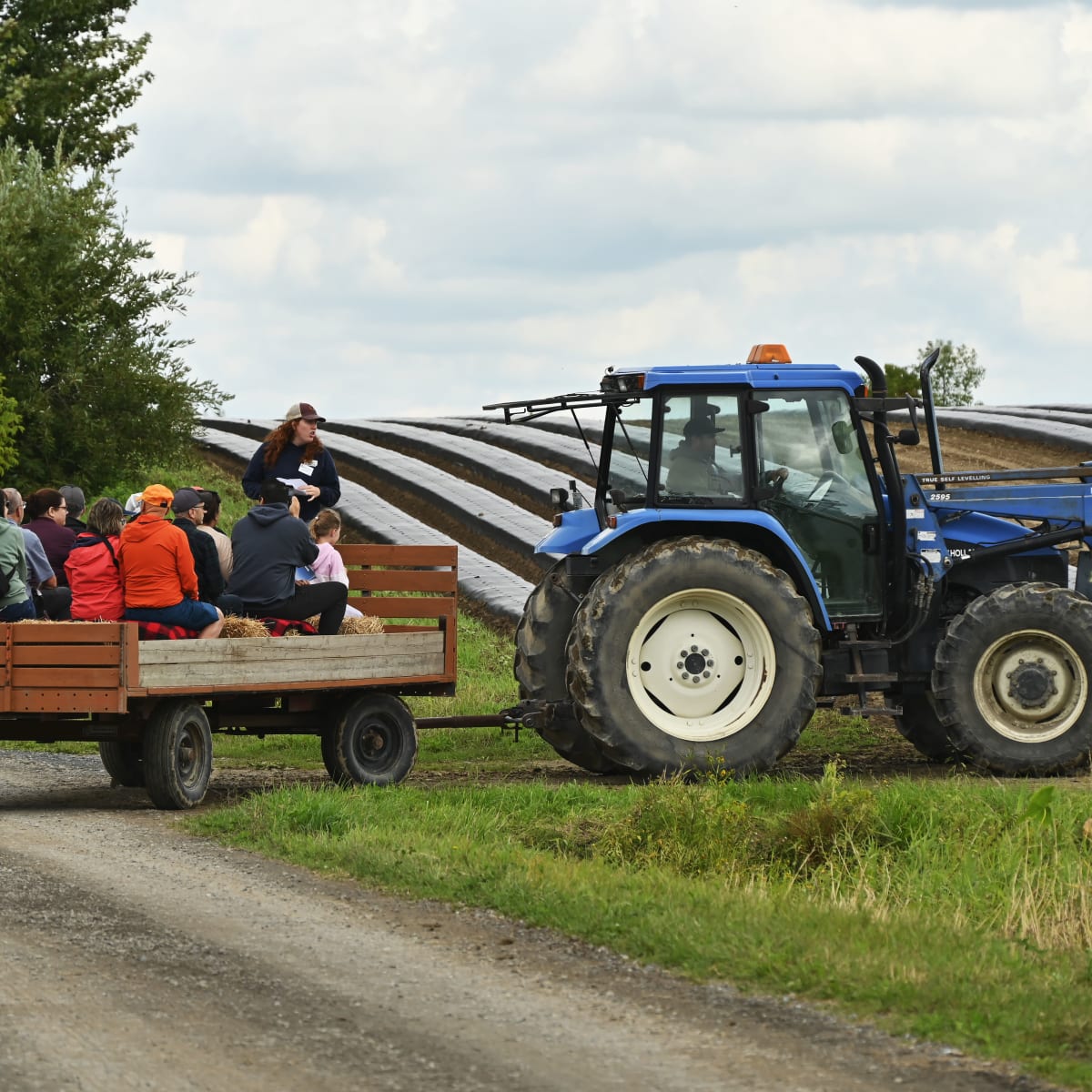 Tracteur dans les champs lors des Portes ouvertes sur les fermes du Québec
