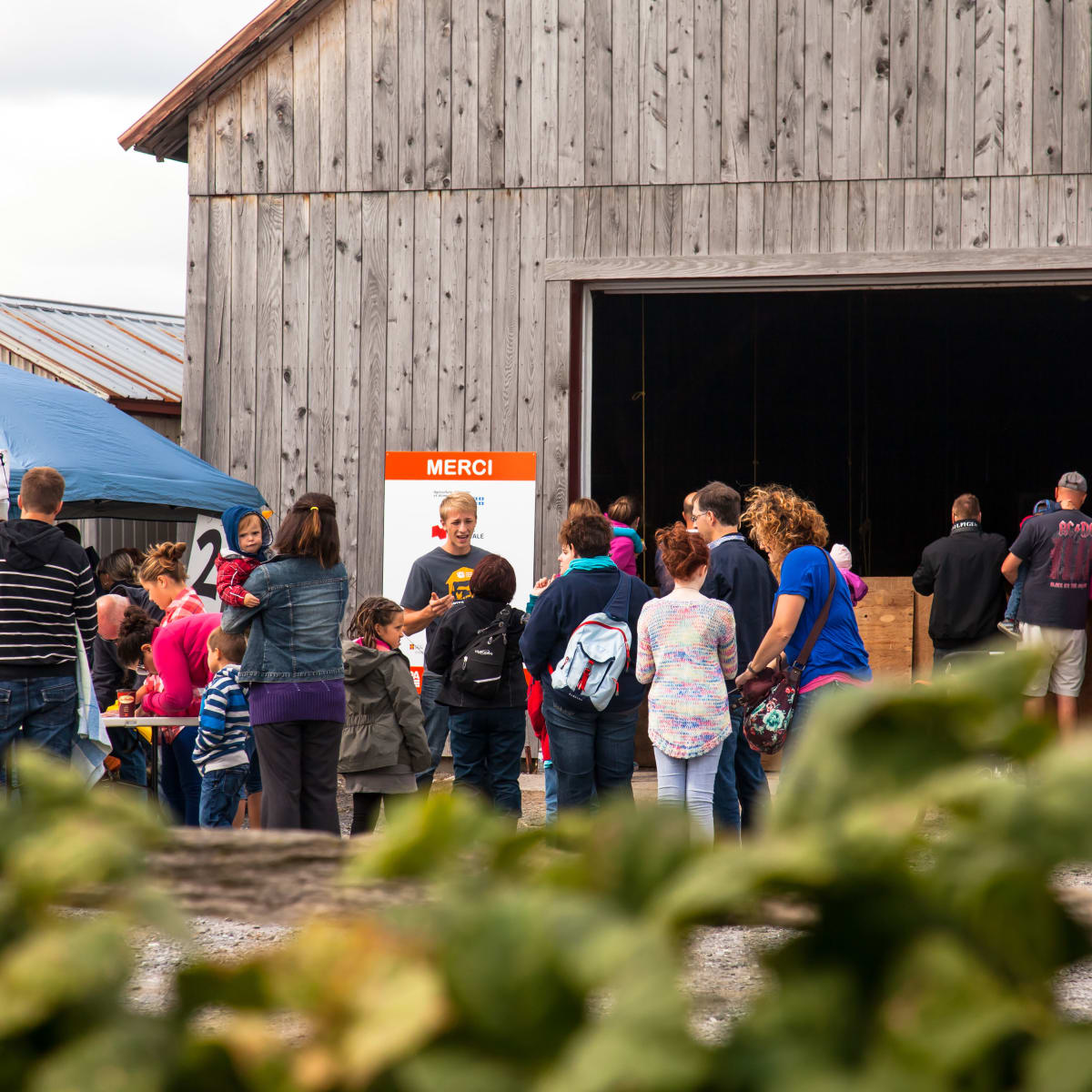 Participant·es à l'événement Portes ouvertes sur les fermes du Québec. 