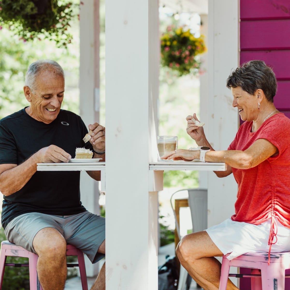 People enjoying a meal at a restaurant.