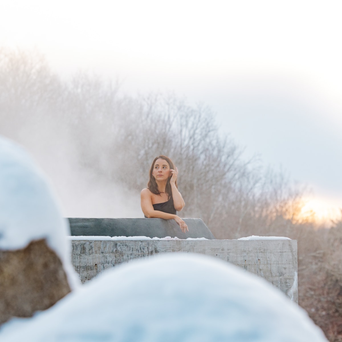 Woman at the Balnea Nordic spa.