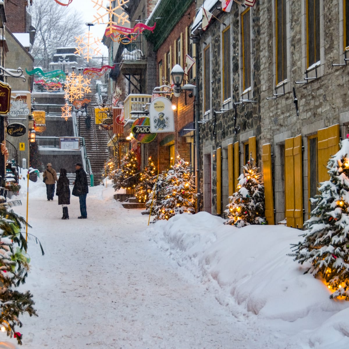 Petit Champlain district under a blanket of snow.