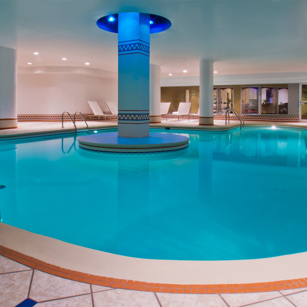 The hotel's indoor pool.