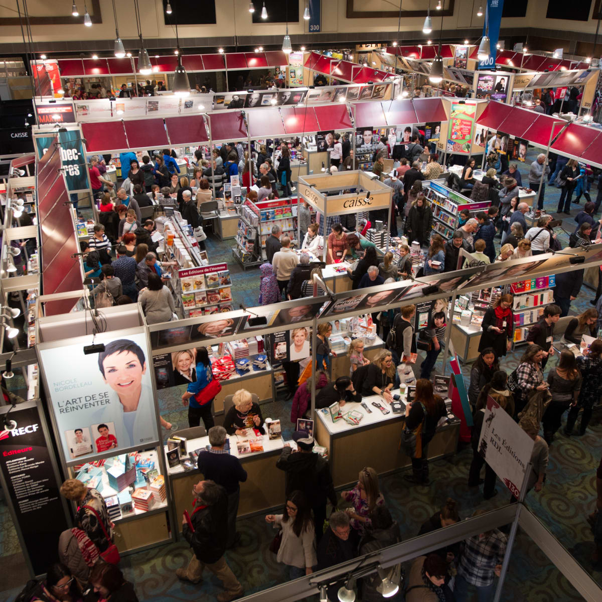 Various booths at the book fair