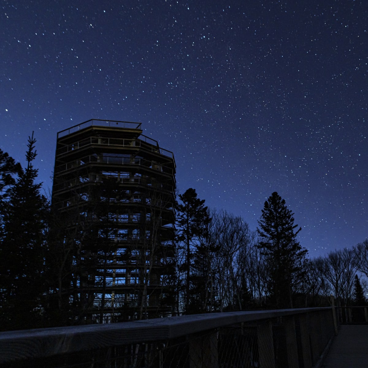 Tour panoramique du Sentier des cimes sous les étoiles.