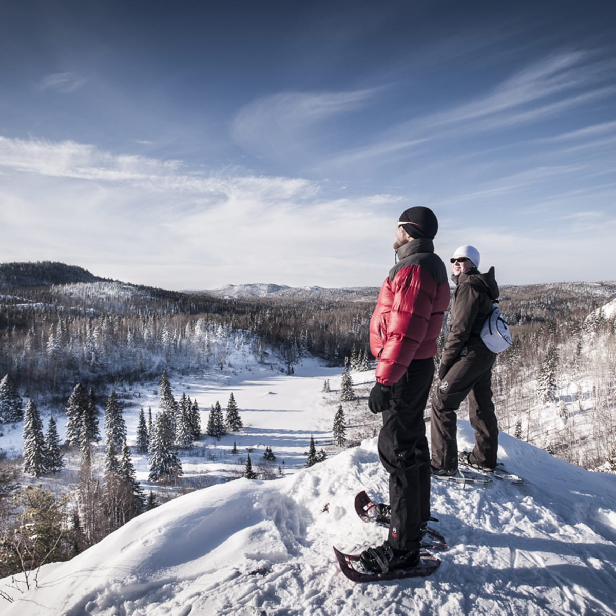 Hiking on snowshoes