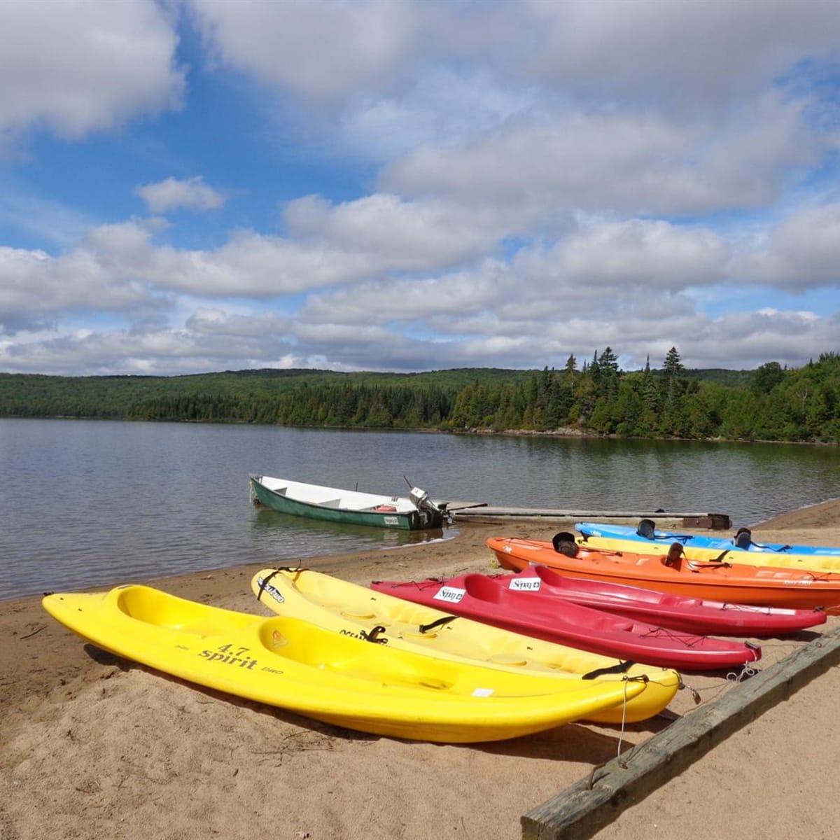 Plage, canot et kayaks.
