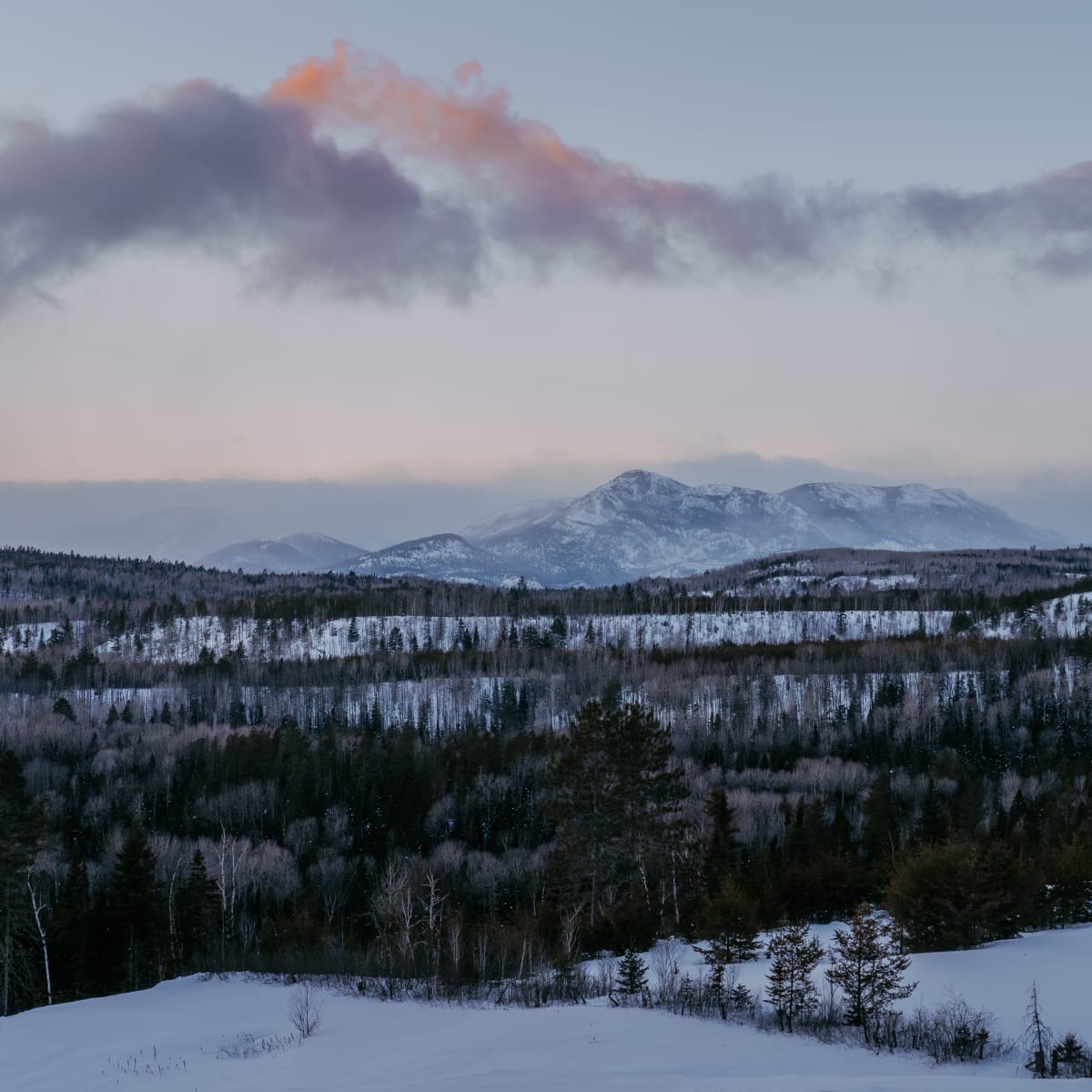 Winter landscape on the Mountain Road.