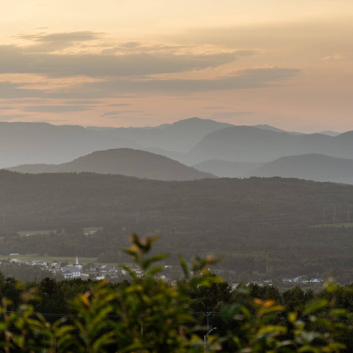 Landscape with mountains in the background, on the Mountain Road.