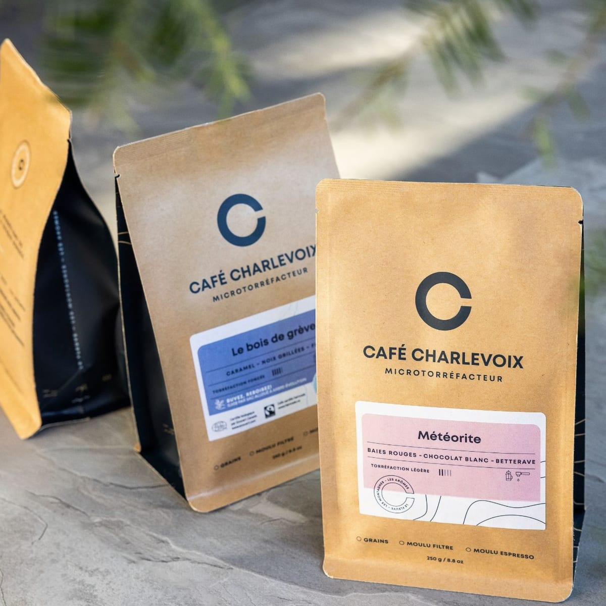 Coffee bags from Café Charlevoix.