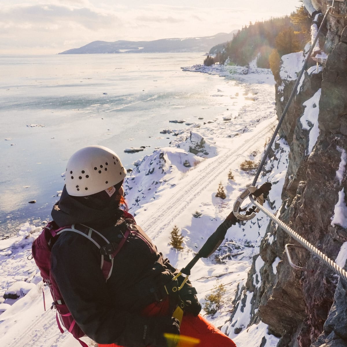 Via Ferrata in winter.