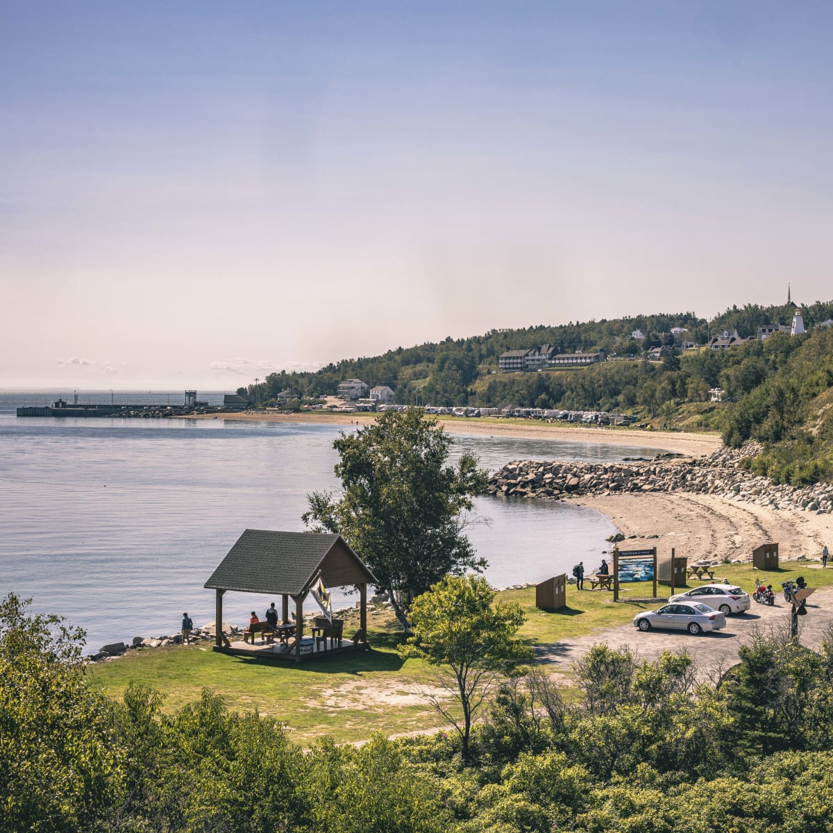 Roadside halt in the Saint-Siméon Sector.