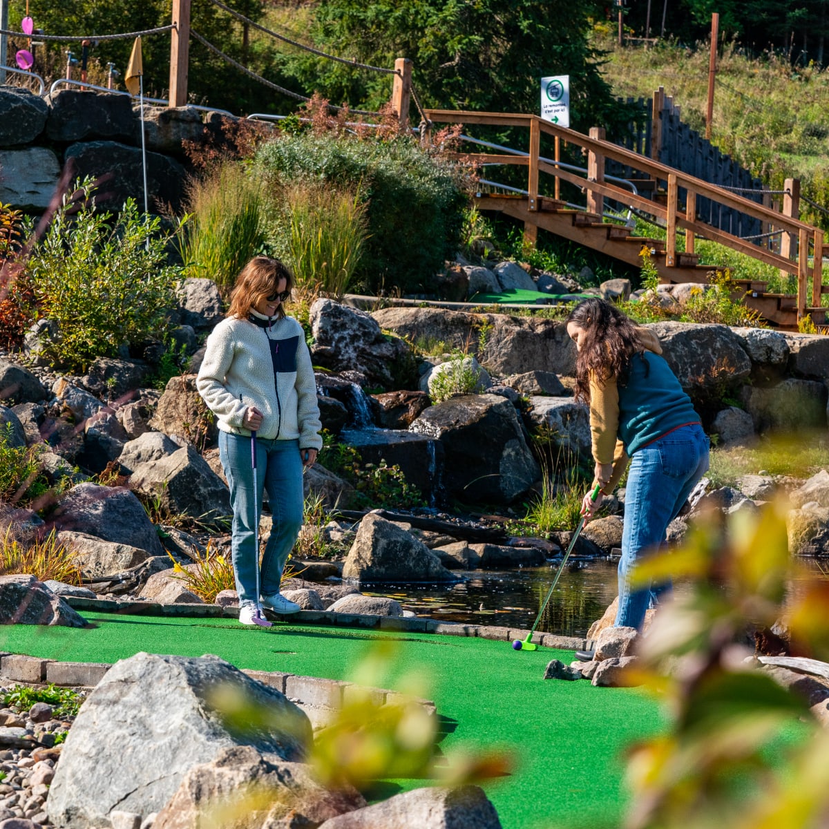Miniature golf at the F.U.N. Park at Sommet Saint-Sauveur.
