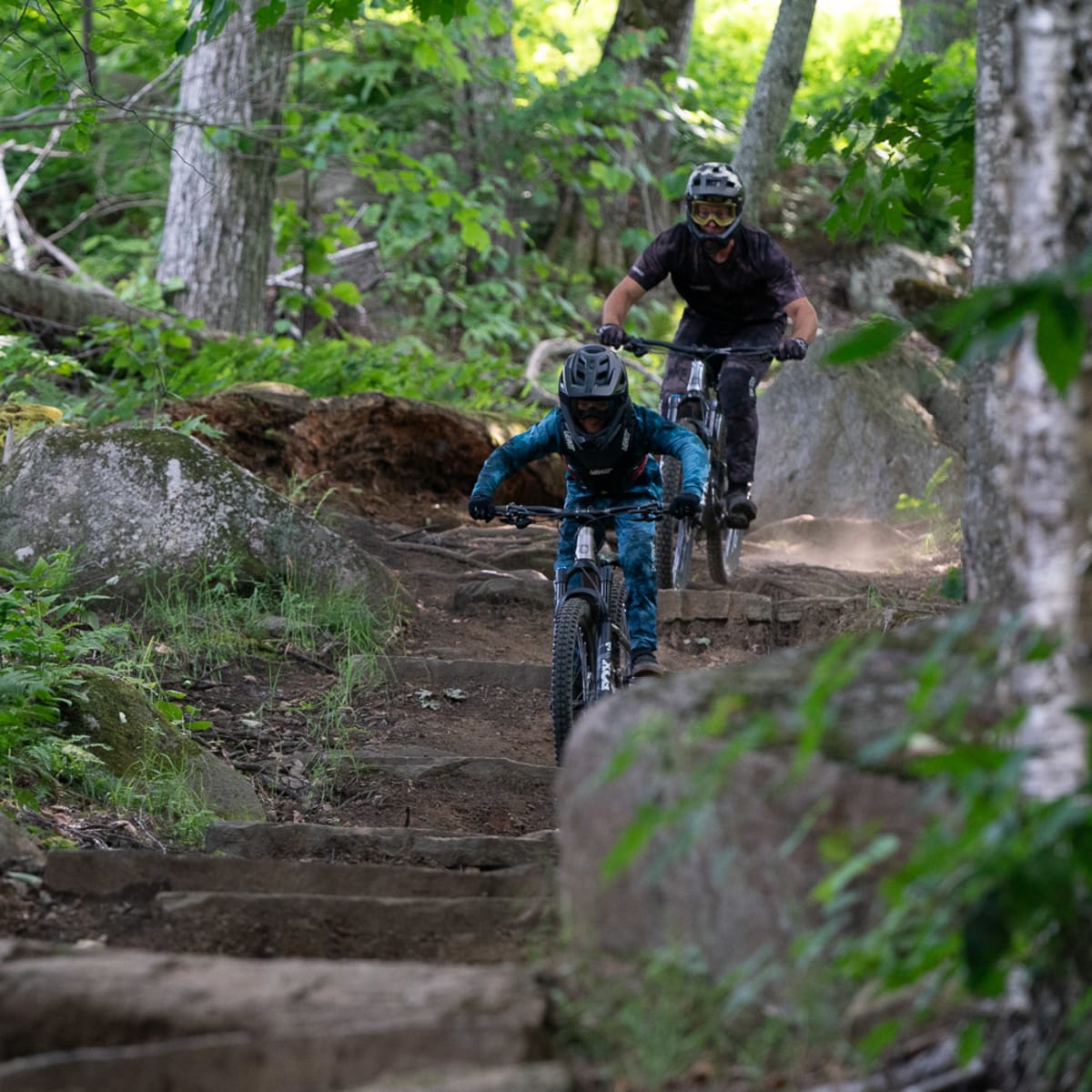Mountain biking at Sommet Saint-Sauveur.