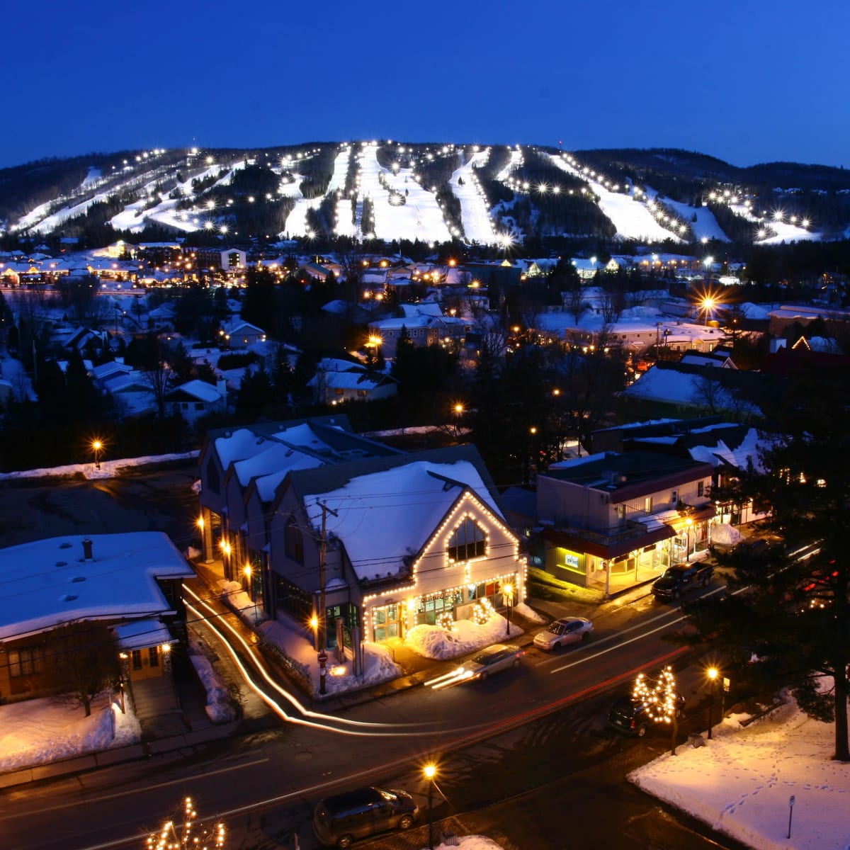 Sommet Saint-Sauveur illuminated in late evening.
