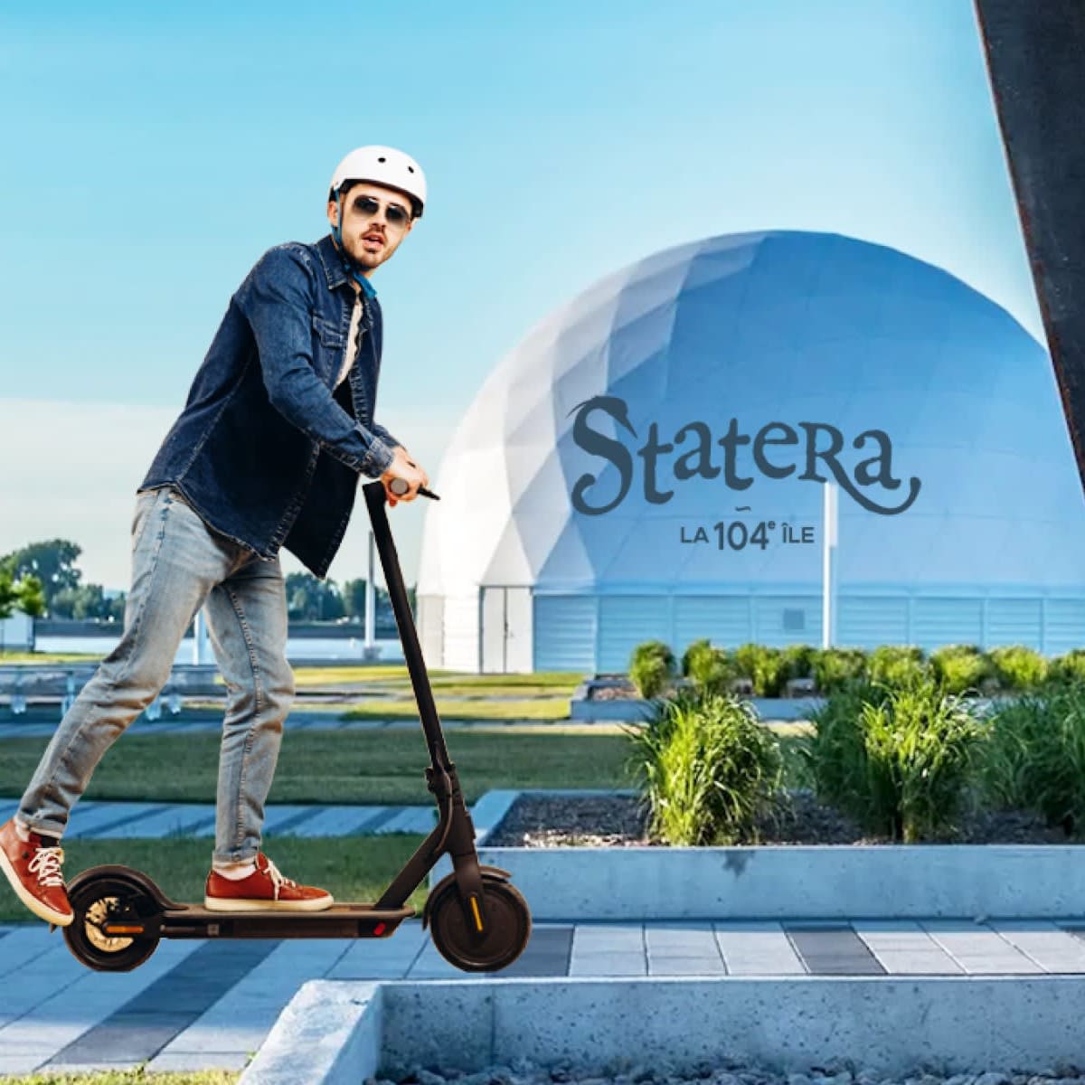 Man on a surfboard in Statera—the fabulous archipelago.