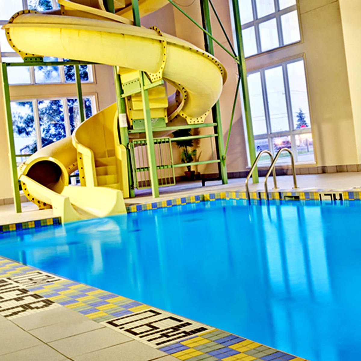 Pool and water slides.