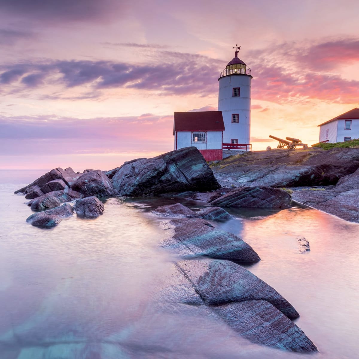 The lighthouse at Isle-Verte at night.