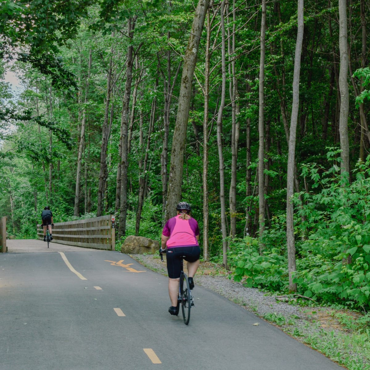 Piste cyclable La Vagabonde dans les Basses-Laurentides.