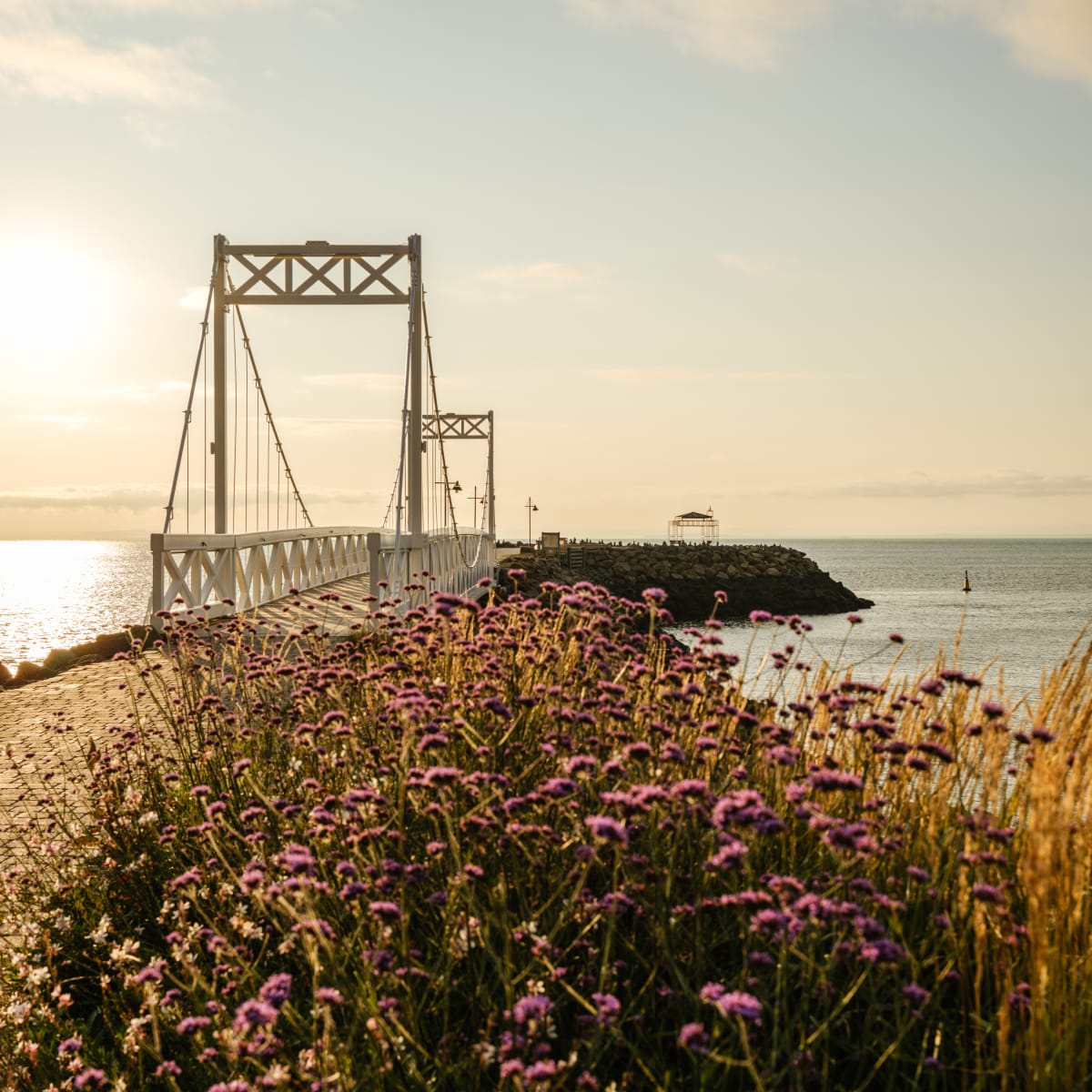 Bridge by the sea in La Malbaie.
