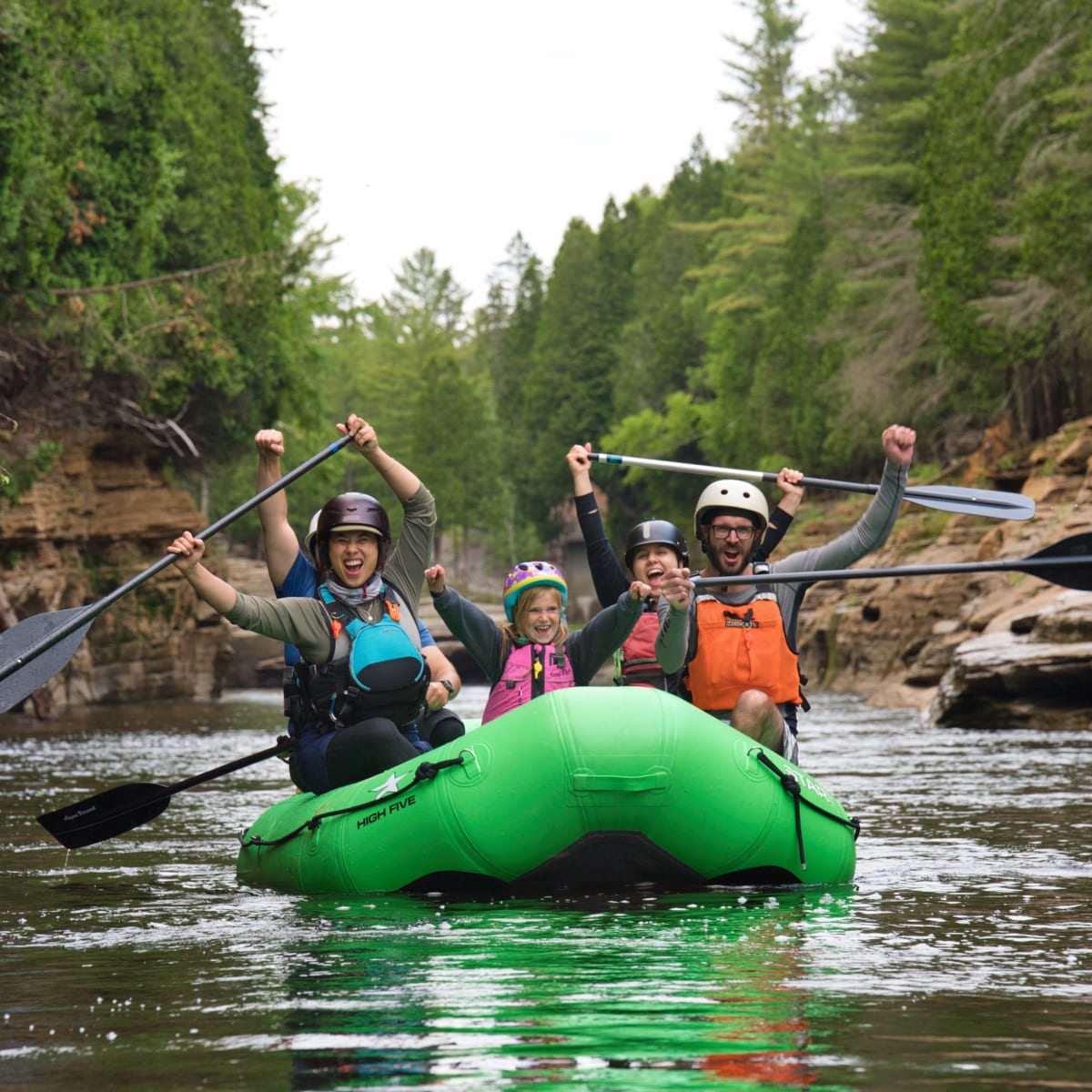 Family canoeing.
